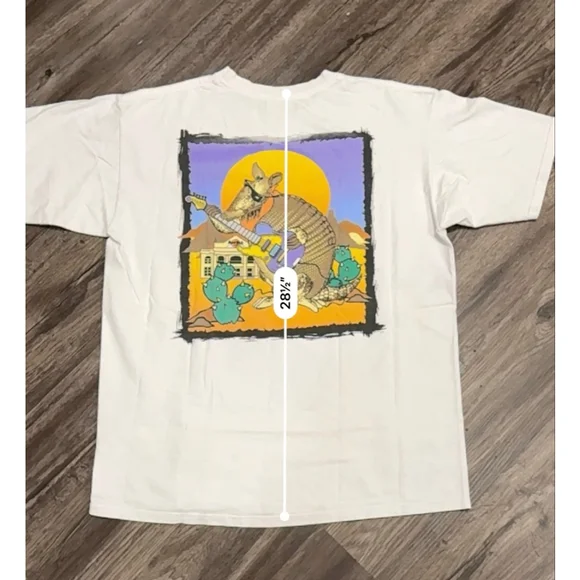 Vtg 90s Hard Rock Cafe Dallas T-Shirt Made in USA Armadillo Guitar Graphic Sz XL - Picture 4 of 9